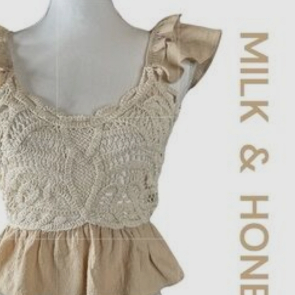 Milk And Honey Cream Crochet Top